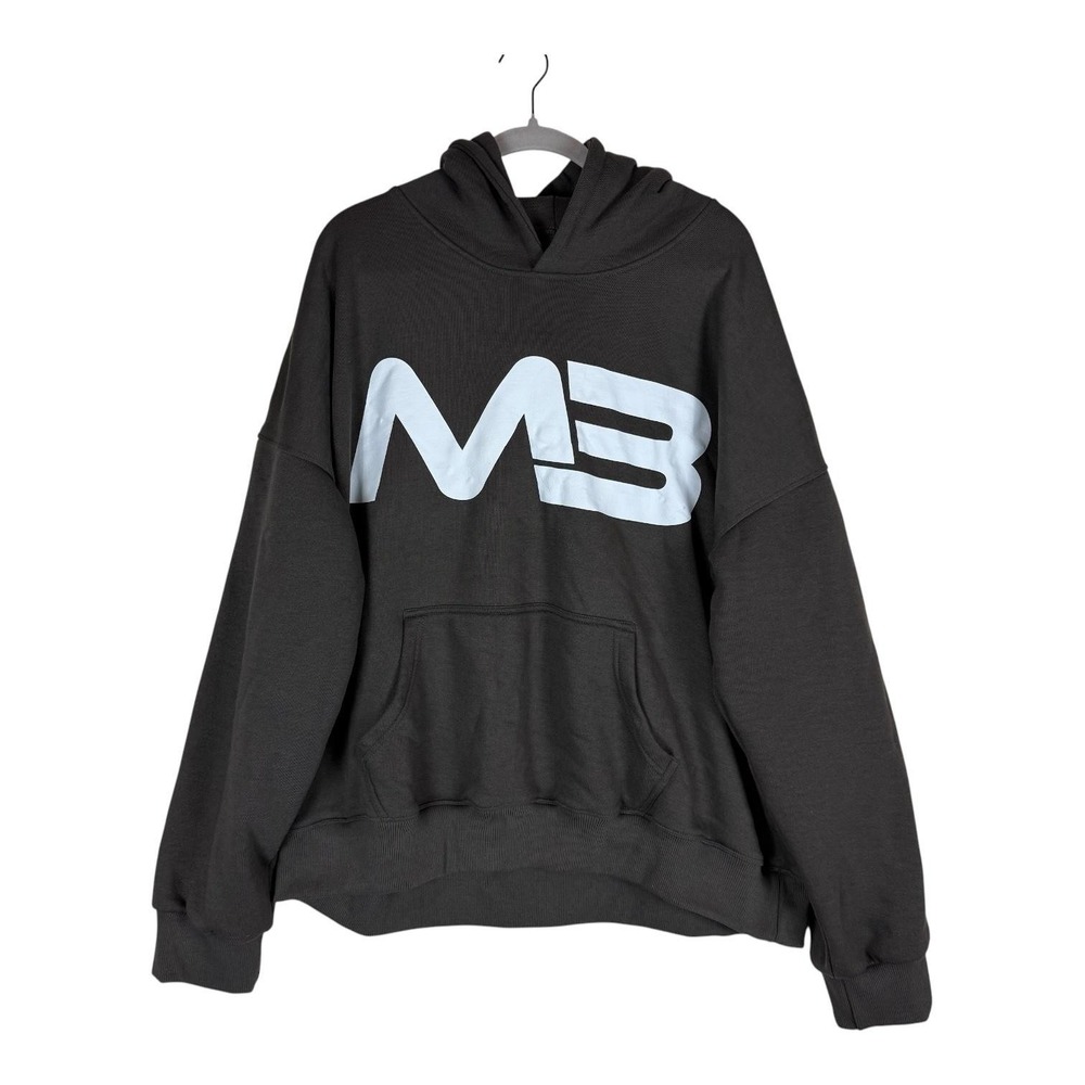 M3 Hoodie Mens XL Gray Pullover Fleece M3 Logo Kangaroo Pocket‎ Gym Athletic